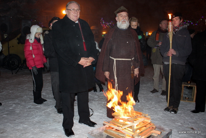 Prezydent Łomży Mieczysław Czerniawski i O. Jan Bońkowski