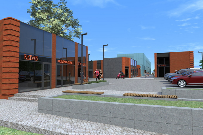 projekt koncepcyjny pn. „Przebudowa i modernizacja pawilonów handlowo-usługowych w rejonie dworca PKS w Łomży”, autorstwa mgr inż. architekta Andrzeja Popławskiego
