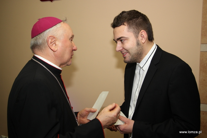 Arcybiskup Edward Ozorowski i Prezydent Łomży Mariusz Chrzanowski