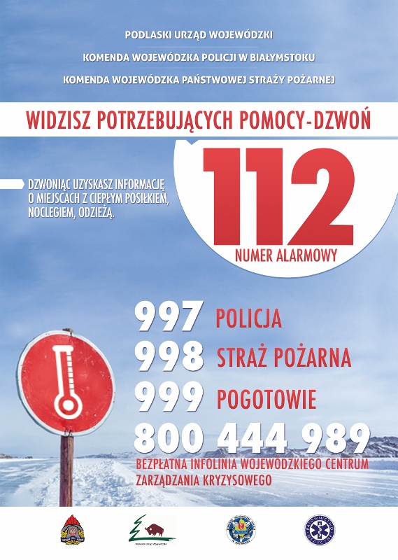 Plakat - telefon alarmowy 112