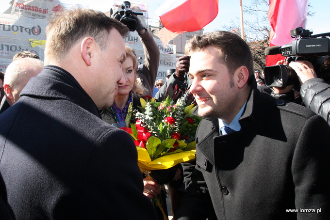 Prezydent Łomży - Mariusz Chrzanowski przywitał Andrzeja Dudę, kandydata na Prezydenta RP