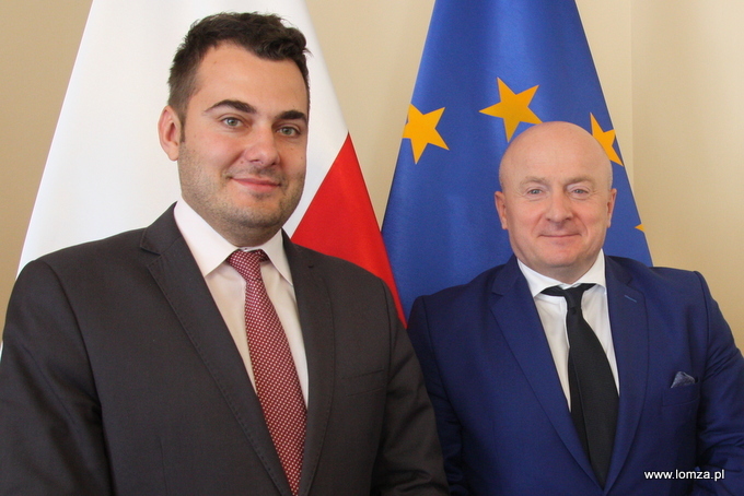 Prezydent Łomży Mariusz Chrzanowski i Jarosław Stawiarski, Sekretarz Stanu w Ministerstwie  Sportu i Turystyki