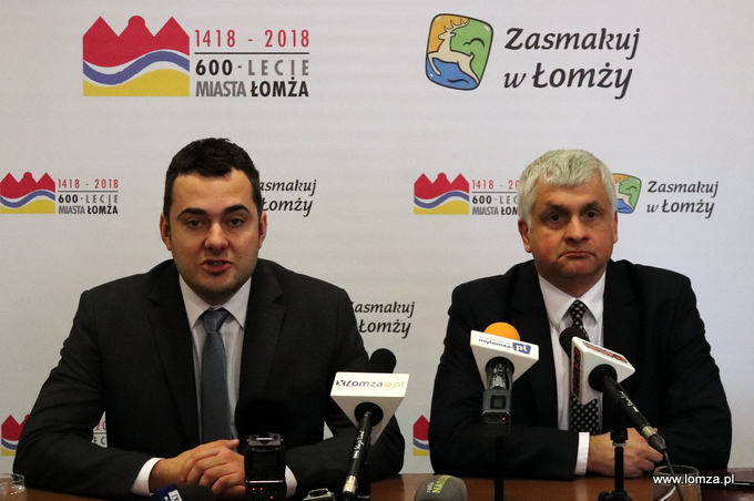 Prezydent Łomży Mariusz Chrzanowski i Wojewoda Podlaski Bohdan Paszkowski