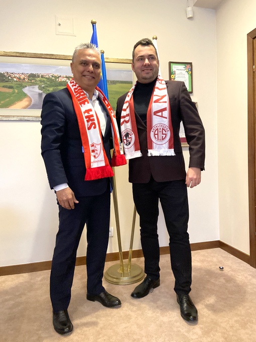 Prezydent Łomży Mariusz Chrzanowski i burmistrz Antalya/Muratpasa Ümit Uysal  