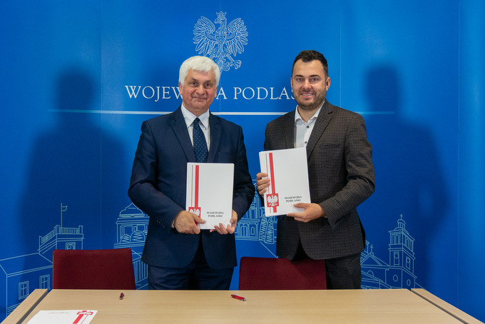 wojewoda podlaski Bohdan Paszkowski i prezydent Łomży Mariusz Chrzanowski