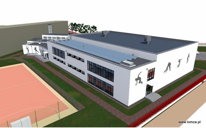 wizualizacja nowej sali sportowej -	visualisation of the new sports hall