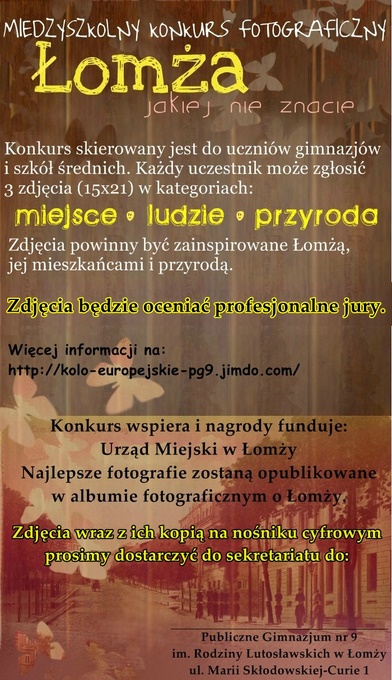 Konkurs fotograficzny „Łomża jakiej nie znacie”