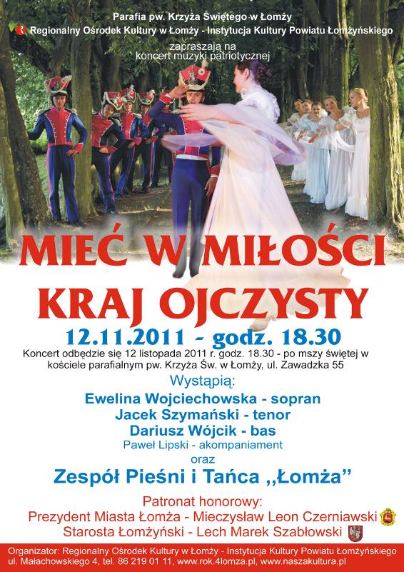 Zaproszenie na koncerty muzyki patriotycznej