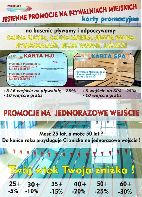 Jesienne promocje na pływalniach w Łomży