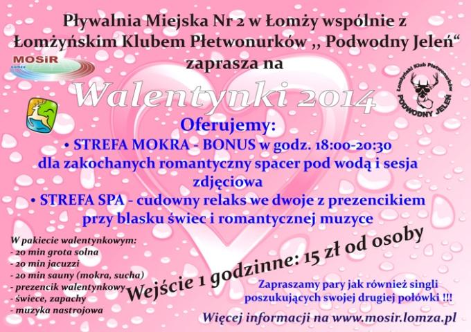 Walentynki na Pływalni Miejskiej Nr 2 w Łomży