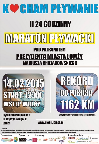 Ruszają zapisy do 24-godzinnego Maratonu Pływackiego w Łomży