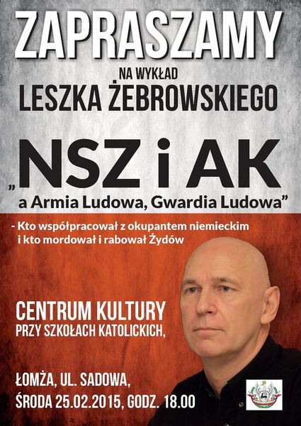 Zaproszenie na wykład Leszka Żebrowskiego
