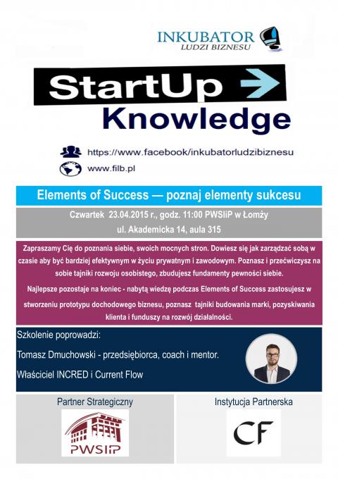 Elements of Success - poznaj elementy sukcesu, czyli StartUp Knowledge!
