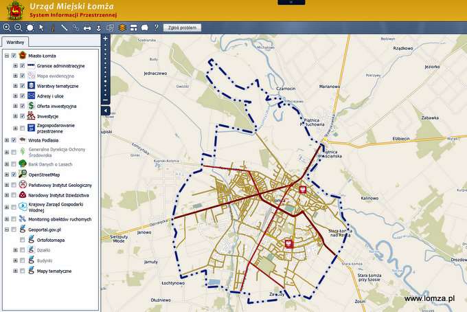 Łomża w Systemie Informacji Przestrzennej