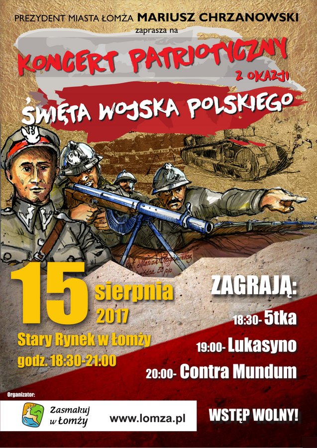 Zapraszamy na koncert patriotyczny z okazji Święta Wojska Polskiego