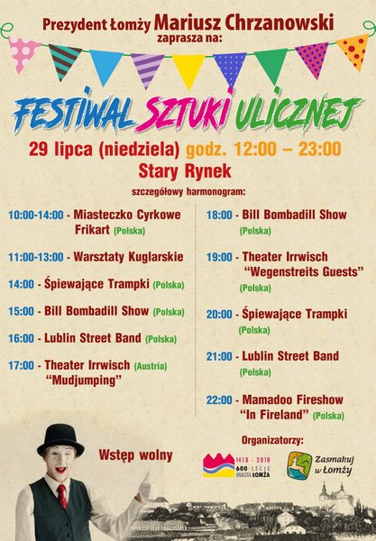 Nowość na mapie kulturalnej województwa podlaskiego - Festiwal Sztuki Ulicznej w Łomży