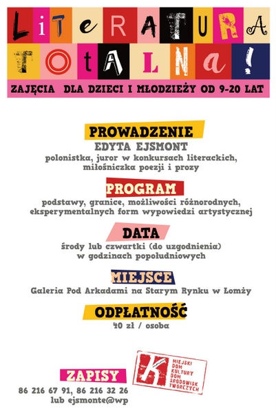 Literatura totalna - zajęcia dla dzieci i młodzieży