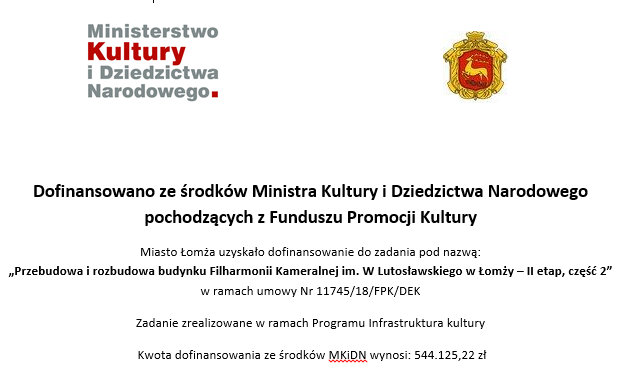 Przebudowa i rozbudowa budynku Filharmonii Kameralnej im. W Lutosławskiego w Łomży–II etap, część 2