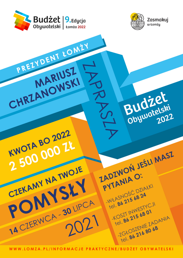 Budżet Obywatelski Miasta Łomża 2022 – czekamy na pomysły!