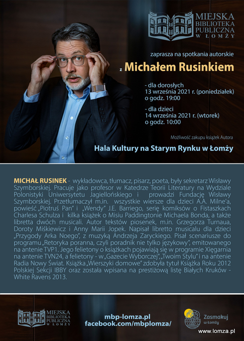 Michał Rusinek we wrześniu w Łomży
