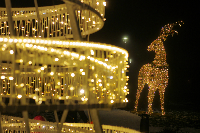 Łomża nocą w świątecznej scenerii - konkurs fotograficzny