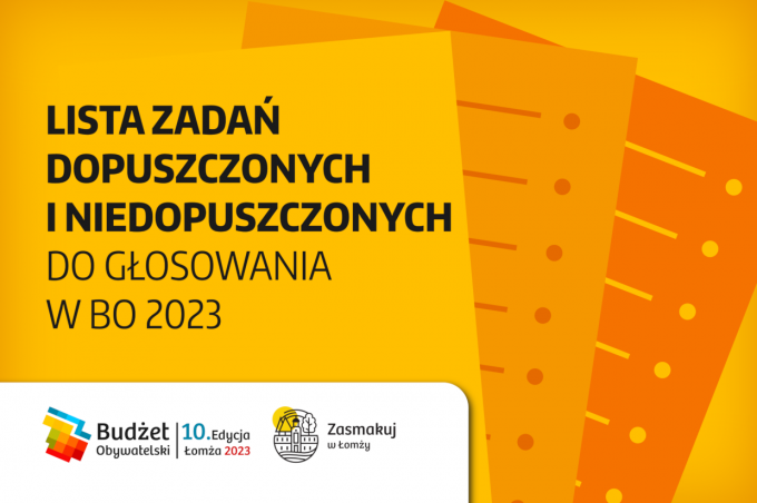 Lista zadań dopuszczonych i niedopuszczonych do głosowania w BO 2023