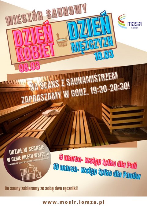 Saunowy Dzień Kobiet i Mężczyzn w Parku Wodnym