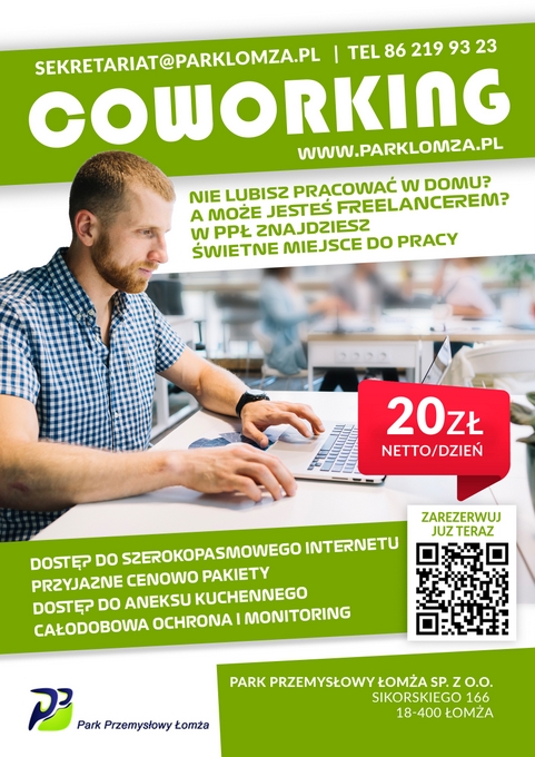 Park Przemysłowy Łomża zaprasza do nowo otwartej Strefy Coworkingu