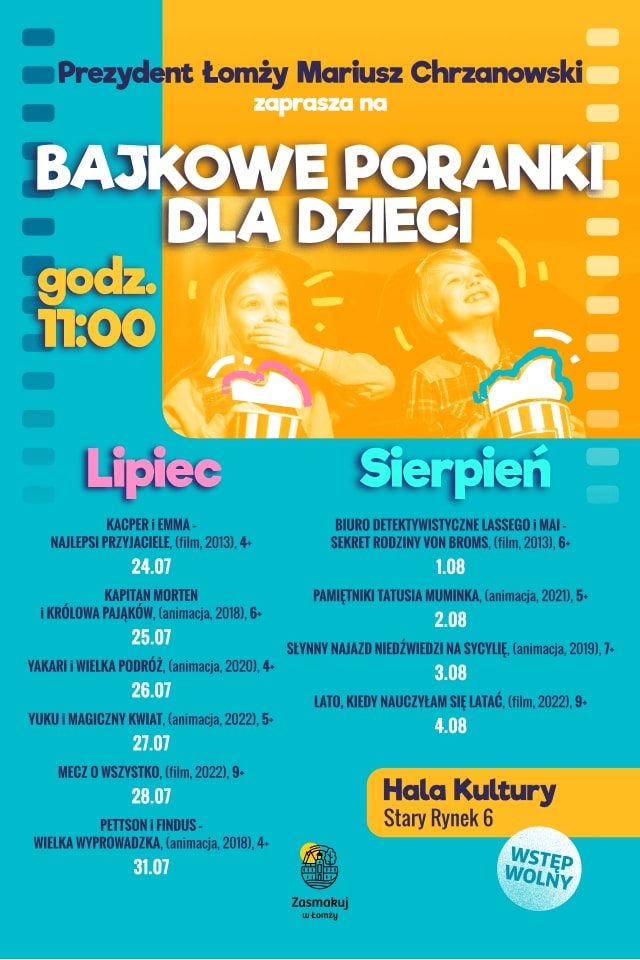 Zapraszamy na Bajkowe poranki do Hali Kultury