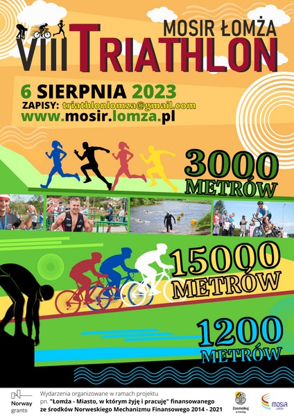 VIII Triathlon MOSiR Łomża już w niedzielę 6 sierpnia