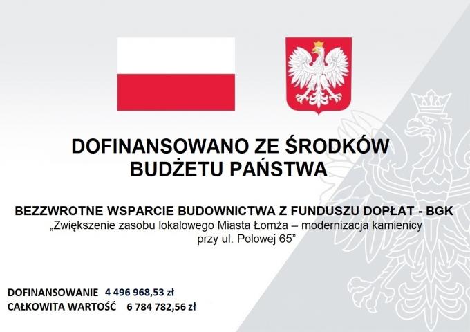 Zwiększenie zasobu lokalowego Miasta Łomża – modernizacja kamienicy przy ul. Polowej 65