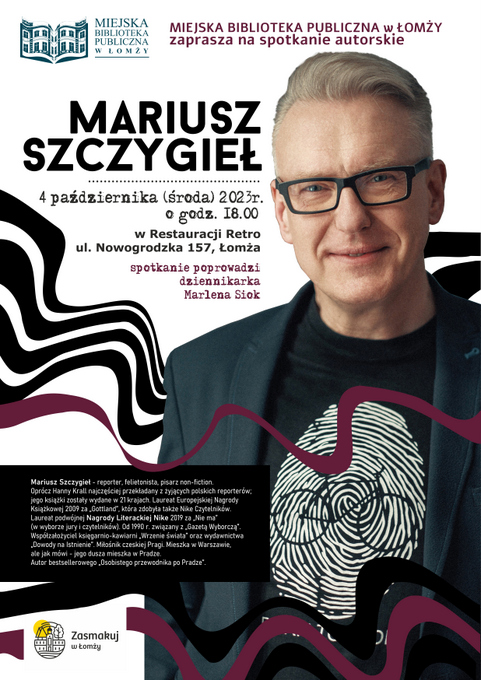 Miejska Biblioteka Publiczna zaprasza na spotkanie z Mariuszem Szczygłem