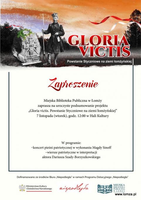 Zaproszenie na podsumowanie projektu „Gloria victis. Powstanie Styczniowe na ziemi łomżyńskiej”