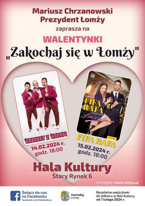 „Zakochaj się w Łomży” - walentynkowe występy kabaretowe