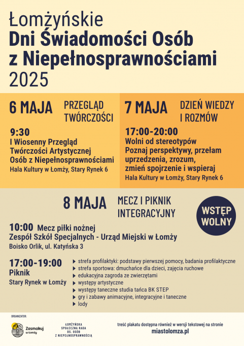 Łomżyńskie Dni Świadomości Osób z Niepełnosprawnościami 2025