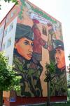 Łomżyński mural na 100. rocznicę odzyskania niepodległości przez Polskę