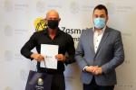 Kamil Mieczkowski i prezydent Mariusz Chrzanowski