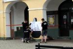 Różane kapelusze zdobią filary przy Galerii Pod Arkadami