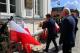 złożenie kwiatów przed tablicą Marszałka Józefa Piłsudskiego 